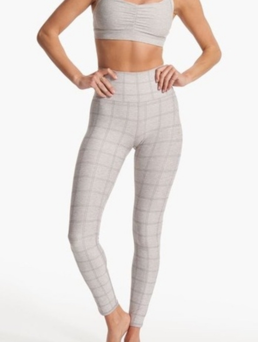 Vuori Clean Elevation Leggings M Windowpane Grid DreamKnit Move High Rise 7/8